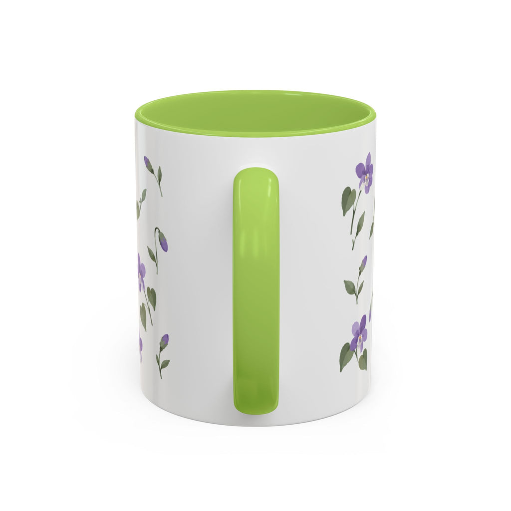Rhode Island Violet Mug, State Flower Floral Coffee Cup, 11oz Botanical Gift