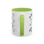 Rhode Island Violet Mug, State Flower Floral Coffee Cup, 11oz Botanical Gift