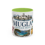 Mugla Coffee Mug | Turkey Travel Souvenir | Vintage Illustrated City Gift | 11 oz 15 oz Accent Mug