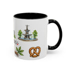 Columbus Illustrated Travel Mug | City Souvenir Accent Coffee Mug | 11oz 15oz Ceramic Cup
