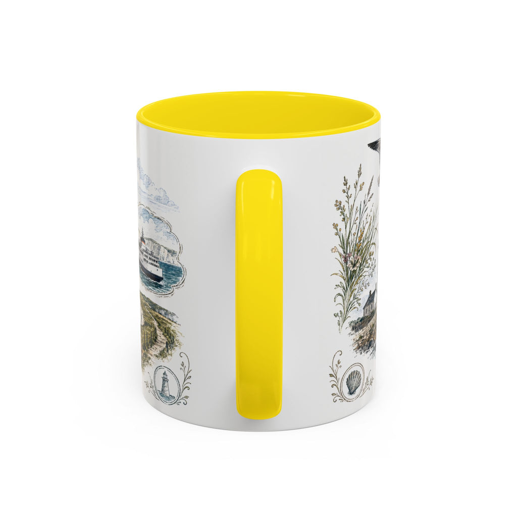 White Cliffs of Dover Mug, England Travel Souvenir, Bucket List Gift, Accent Ceramic Coffee Mug 11oz 15oz