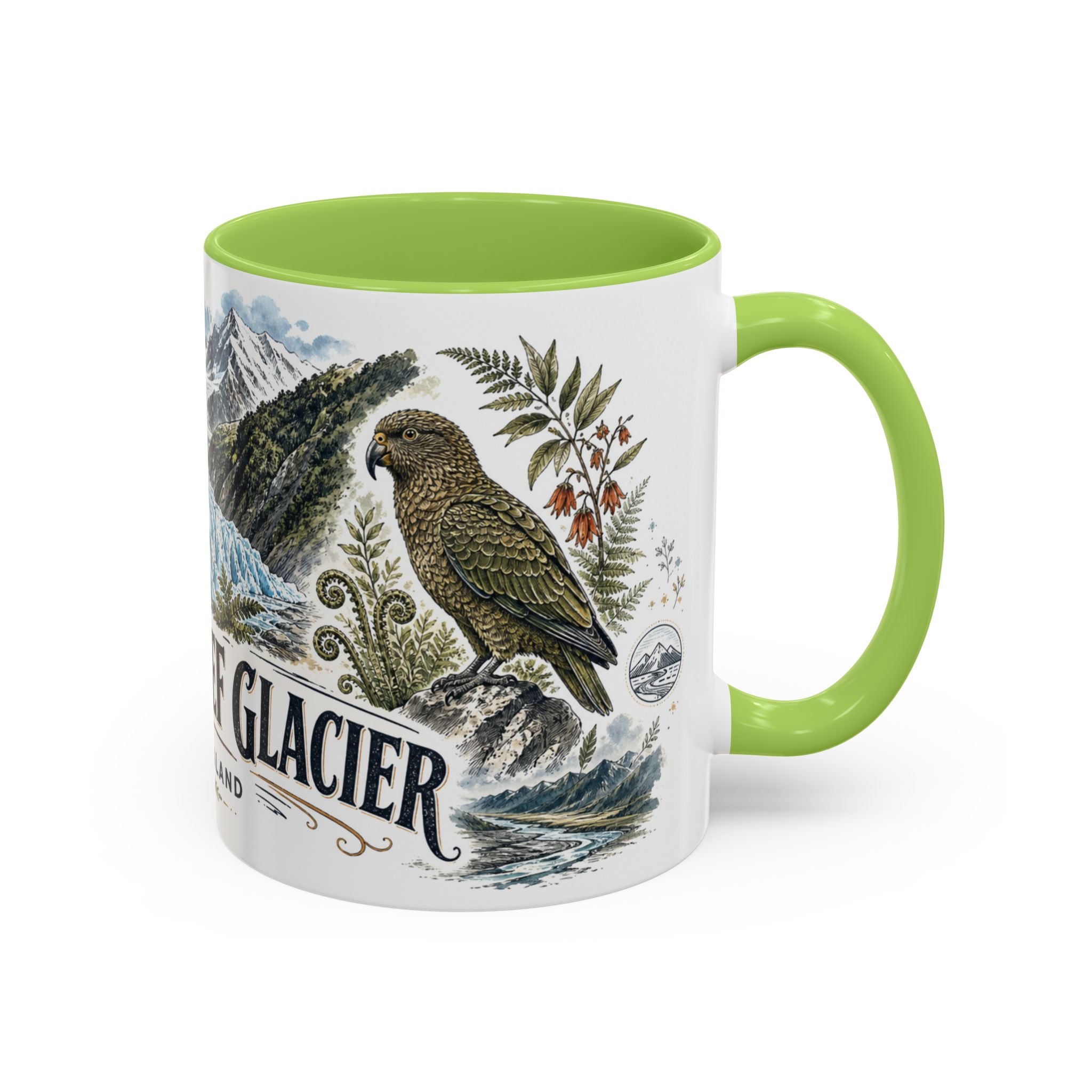Franz Josef Glacier Mug, New Zealand Travel Souvenir, Bucket List Gift, Accent Ceramic Coffee Mug 11oz 15oz
