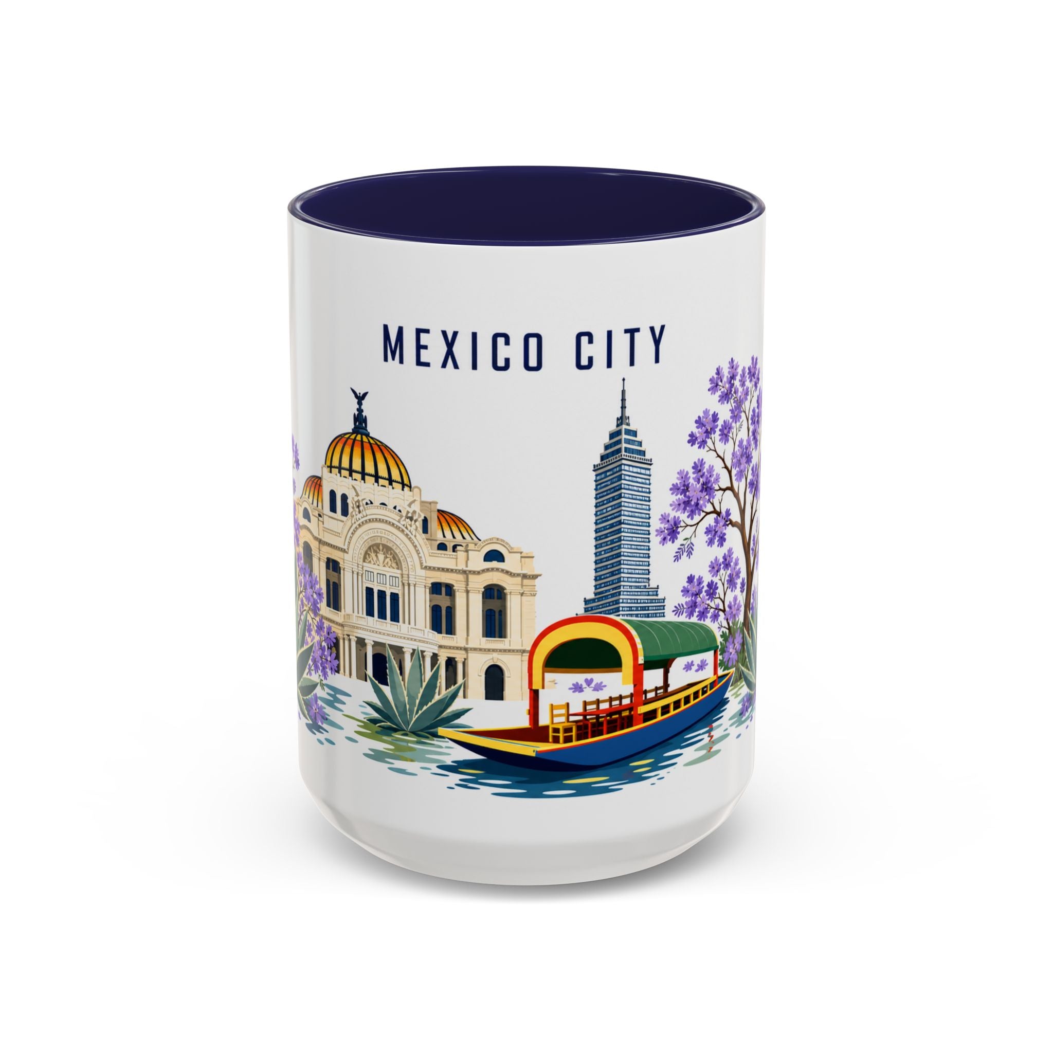 Mexico City Coffee Mug | Mexico Travel Souvenir | Porcelain Decal City Gift | 11oz 15oz Accent Mug