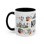 Kolkata Coffee Mug | India Souvenir Travel Gift | Accent Color Ceramic 11oz 15oz