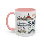 San Diego Coffee Mug | California Souvenir City Gift | Accent Color Ceramic 11oz 15oz