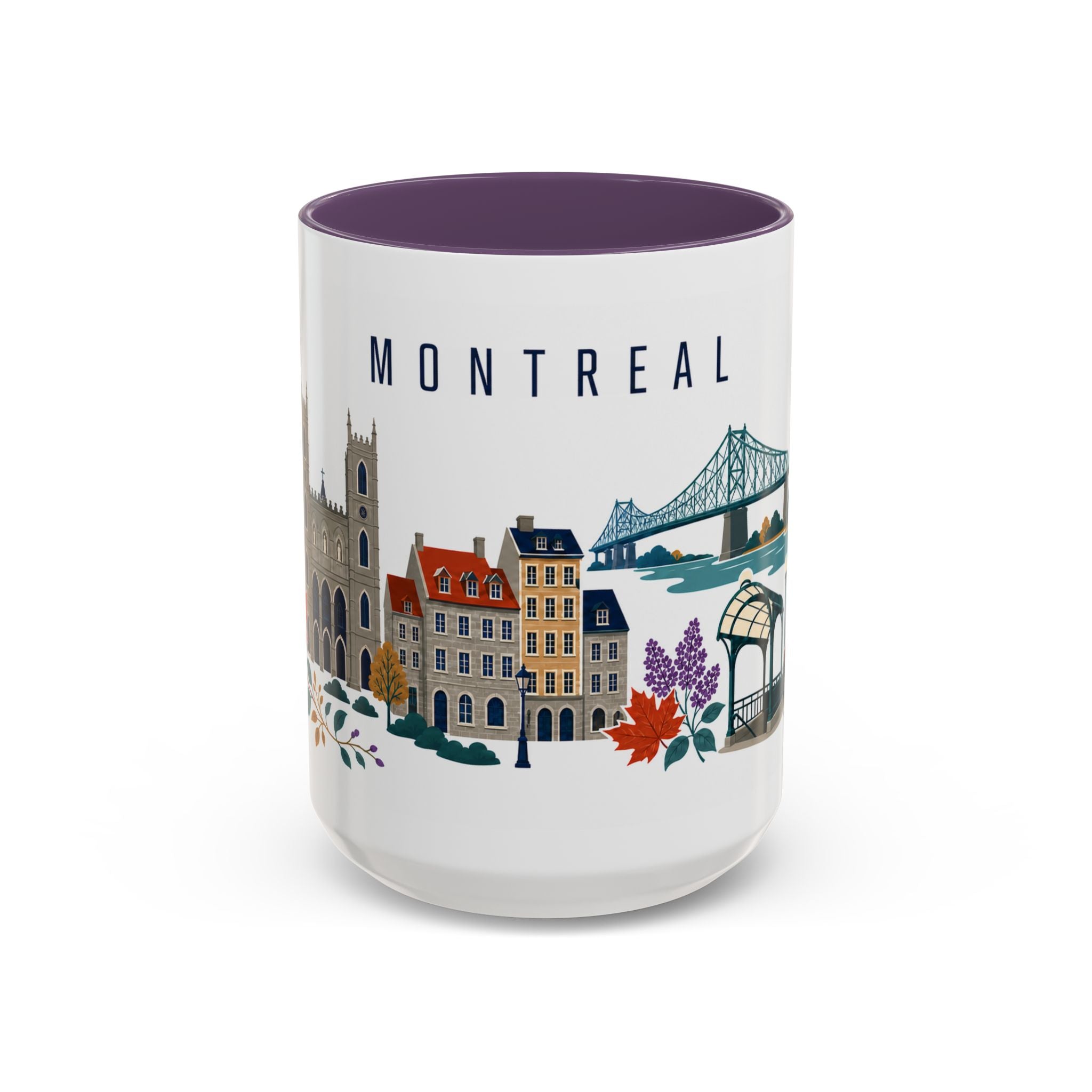 Montreal Coffee Mug | Canada Travel Souvenir | Porcelain Decal City Gift | 11oz 15oz Accent Mug
