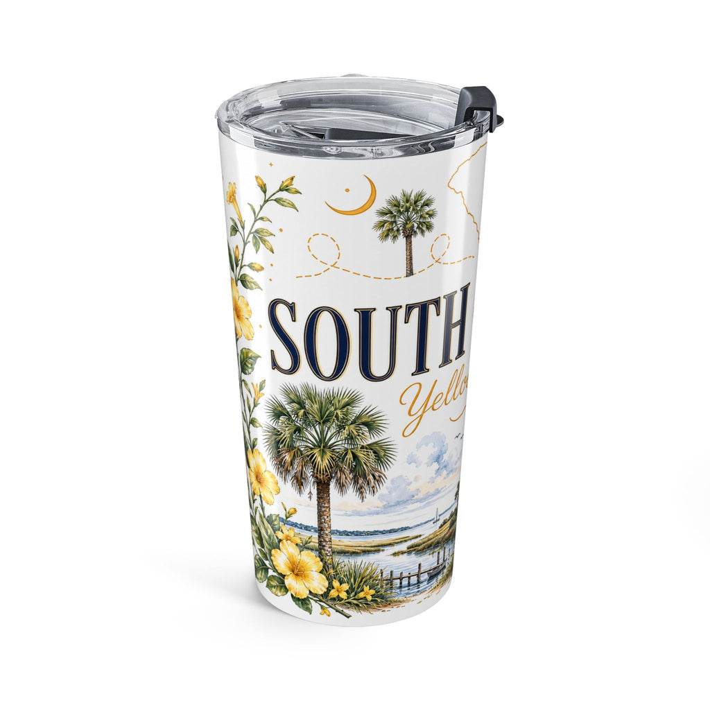 South Carolina State Flower 20oz Tumbler | Yellow Jessamine Botanical State Flower Gift | Insulated Stainless Steel Travel Cup