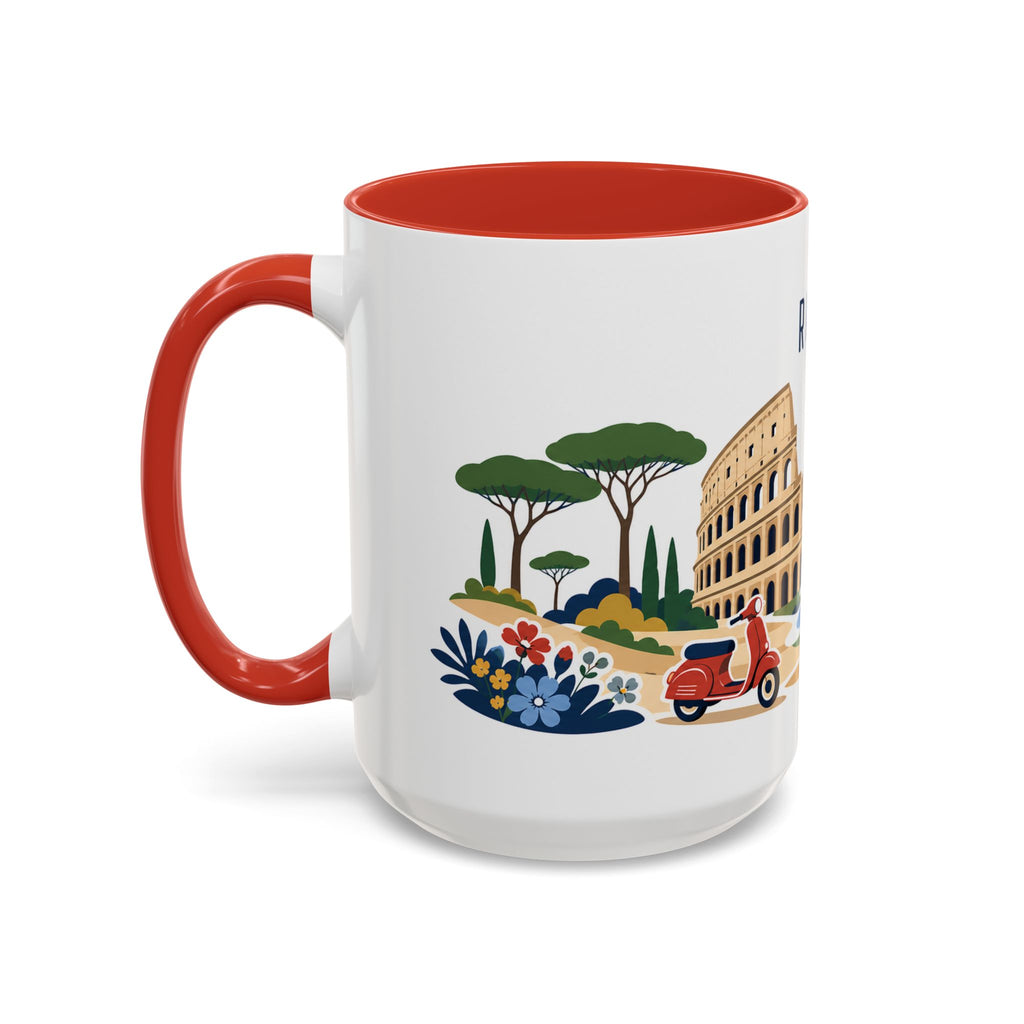 Rome Coffee Mug | Italy Travel Souvenir | Porcelain Decal City Gift | 11oz 15oz Accent Mug