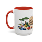 Rome Coffee Mug | Italy Travel Souvenir | Porcelain Decal City Gift | 11oz 15oz Accent Mug
