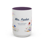 Personalized Kindergarten Teacher Mug | Custom Name Wildflower Rainbow Cup | Back to School Gift