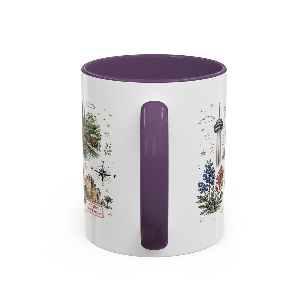 San Antonio Coffee Mug | Texas Souvenir City Gift | Accent Color Ceramic 11oz 15oz