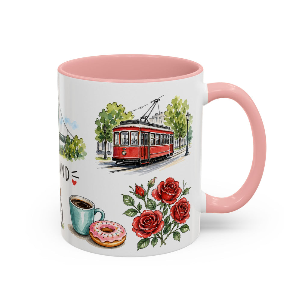 Portland Illustrated Travel Mug | City Souvenir Accent Coffee Mug | 11oz 15oz Ceramic Cup