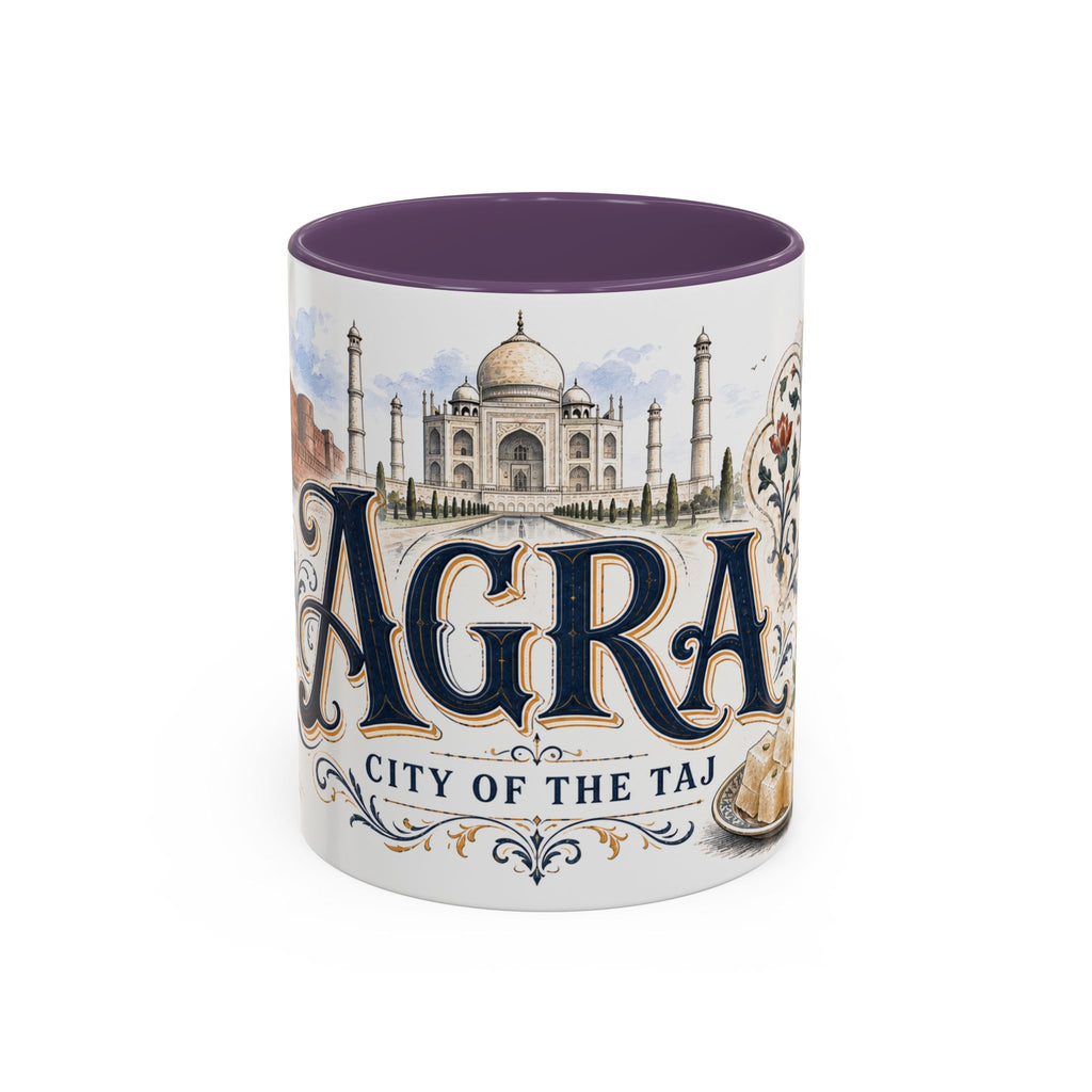Agra Coffee Mug | India Travel Souvenir | Vintage Illustrated City Gift | 11 oz 15 oz Accent Mug