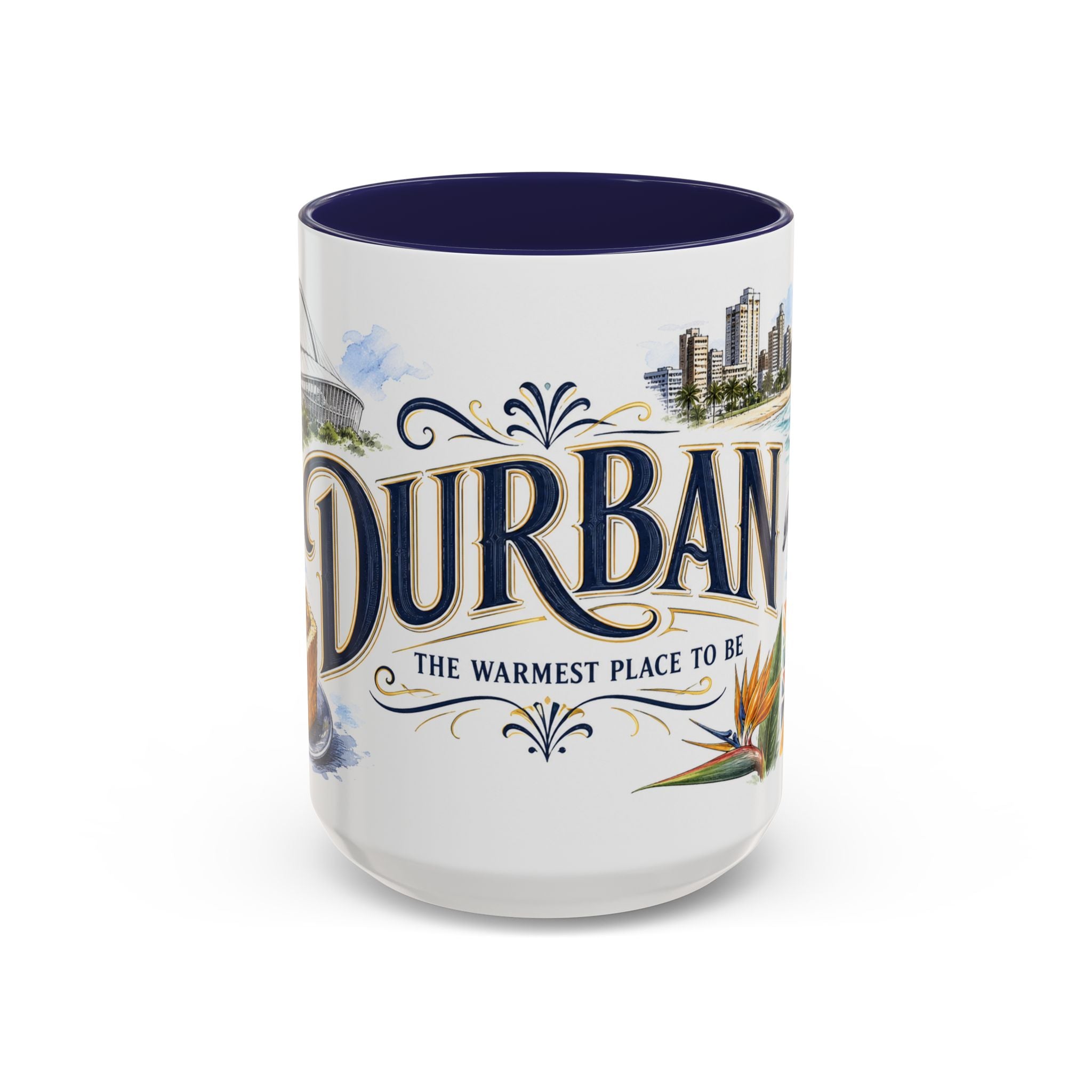 Durban Coffee Mug | South Africa Travel Souvenir | Vintage Illustrated City Gift | 11 oz 15 oz Accent Mug