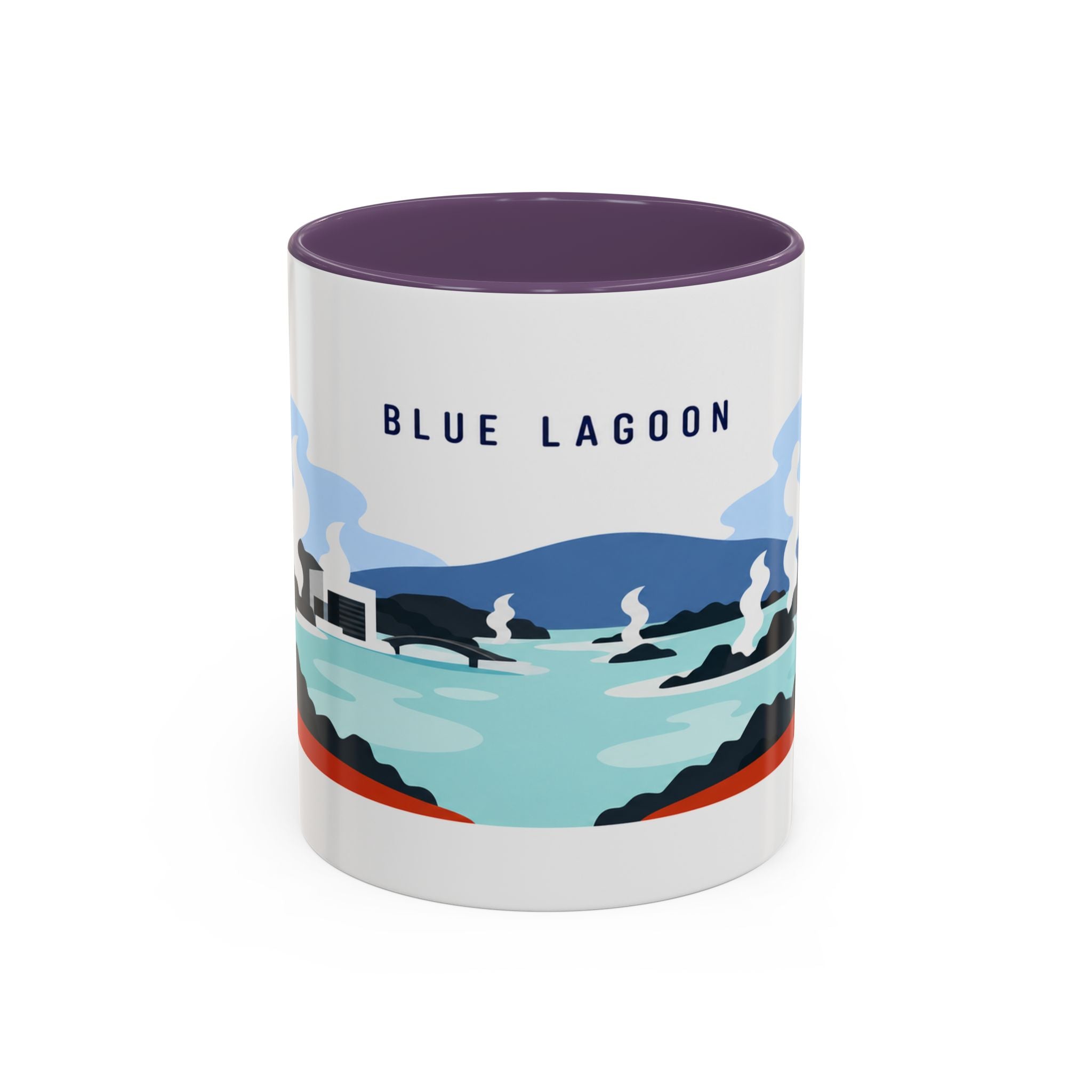 Blue Lagoon Coffee Mug | Travel Destination Souvenir Gift | Accent Color Ceramic 11oz 15oz