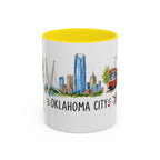Oklahoma City Illustrated Travel Mug | City Souvenir Accent Coffee Mug | 11oz 15oz Ceramic Cup
