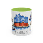 Hamburg Illustrated Travel Mug | City Souvenir Accent Coffee Mug | 11oz 15oz Ceramic Cup