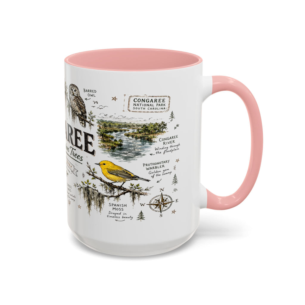 Congaree National Park Coffee Mug | South Carolina Forest Floodplain Gift | Accent Color Ceramic 11oz 15oz