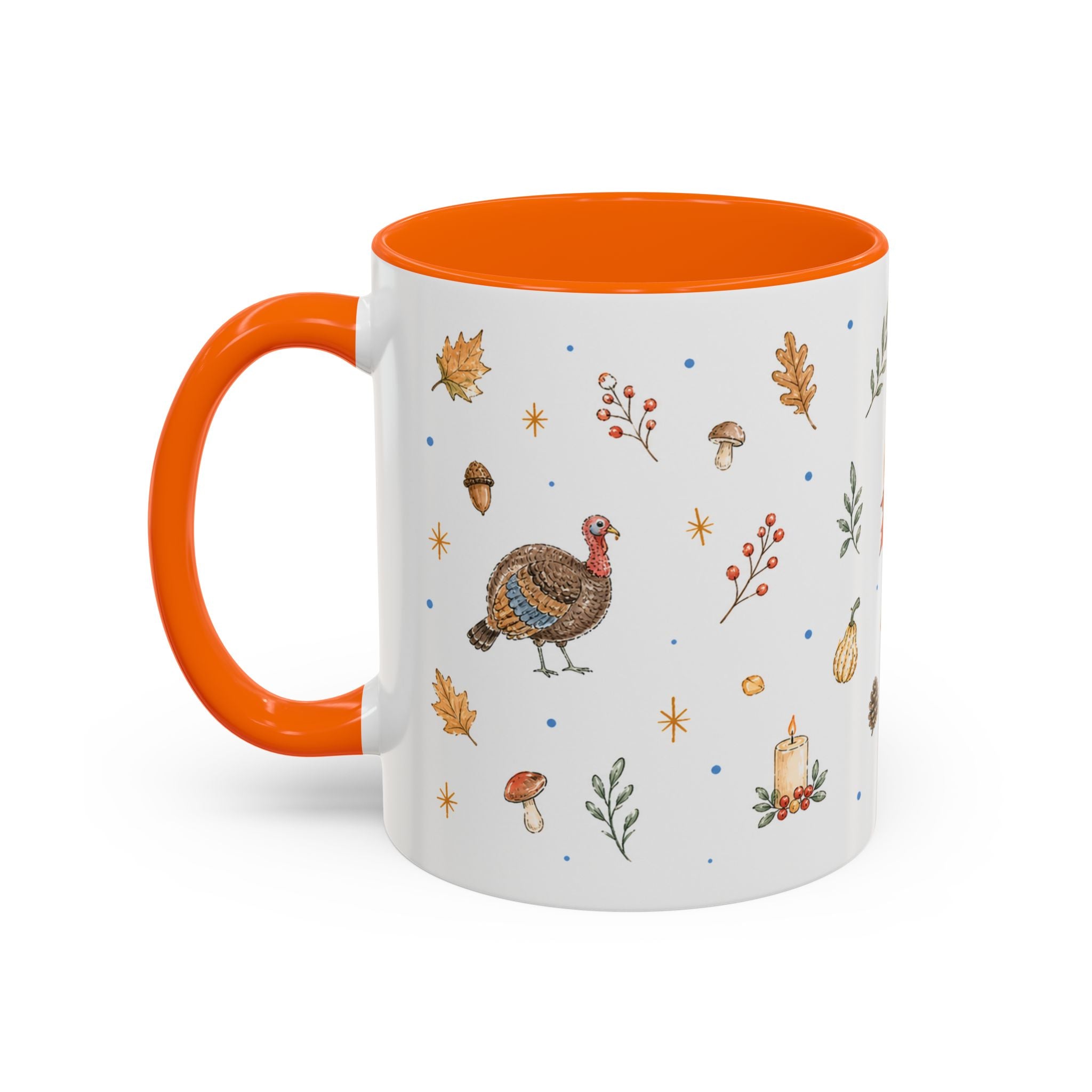 Thanksgiving Turkey Mug | Friendly Woodland Watercolor Gift | Autumn Accent Cup 11oz 15oz