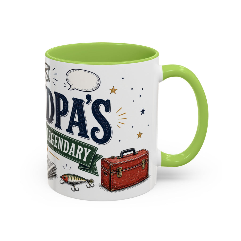 Grandpa's Jokes Are Legendary Coffee Mug | Funny Gift From Grandkids | Accent Ceramic 11oz 15oz