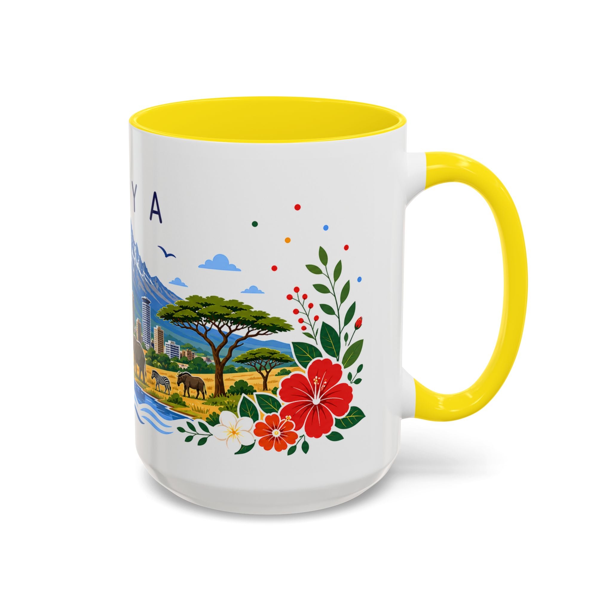 Kenya Coffee Mug | Travel Souvenir Accent Mug | Place Gift Ceramic Cup 11oz 15oz