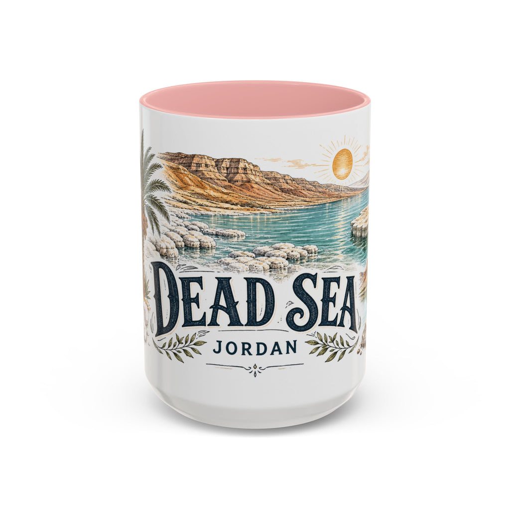 Dead Sea Mug, Jordan Travel Souvenir, Bucket List Gift, Accent Ceramic Coffee Mug 11oz 15oz