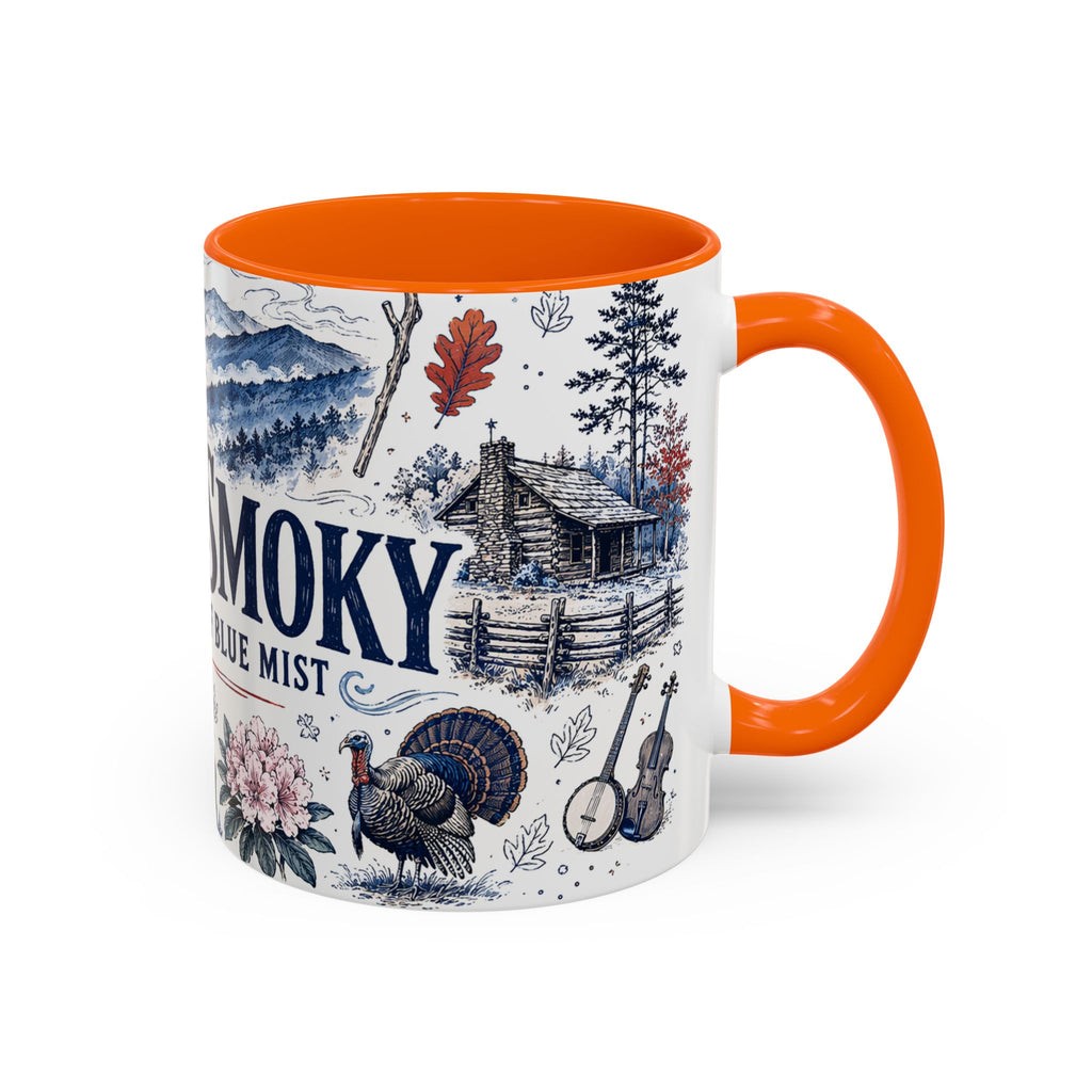 Great Smoky Mountains Coffee Mug | National Park Hiking Gift | Accent Color Ceramic 11oz 15oz