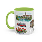 Bern Illustrated Travel Mug | City Souvenir Accent Coffee Mug | 11oz 15oz Ceramic Cup