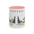 Denpasar Coffee Mug | Indonesia Travel Souvenir | Porcelain Decal City Gift | 11oz 15oz Accent Mug