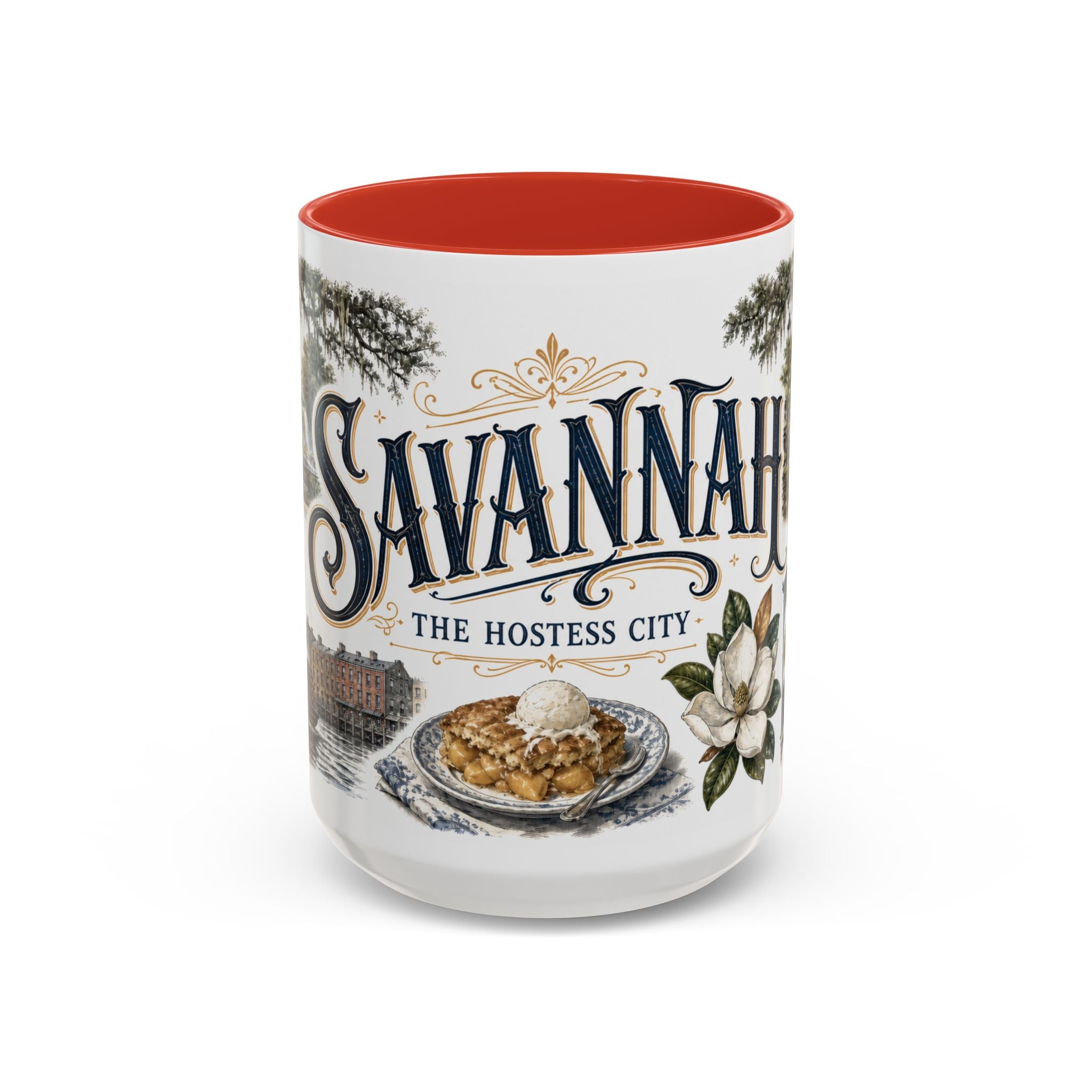 Savannah Coffee Mug | United States Travel Souvenir | Vintage Illustrated City Gift | 11 oz 15 oz Accent Mug