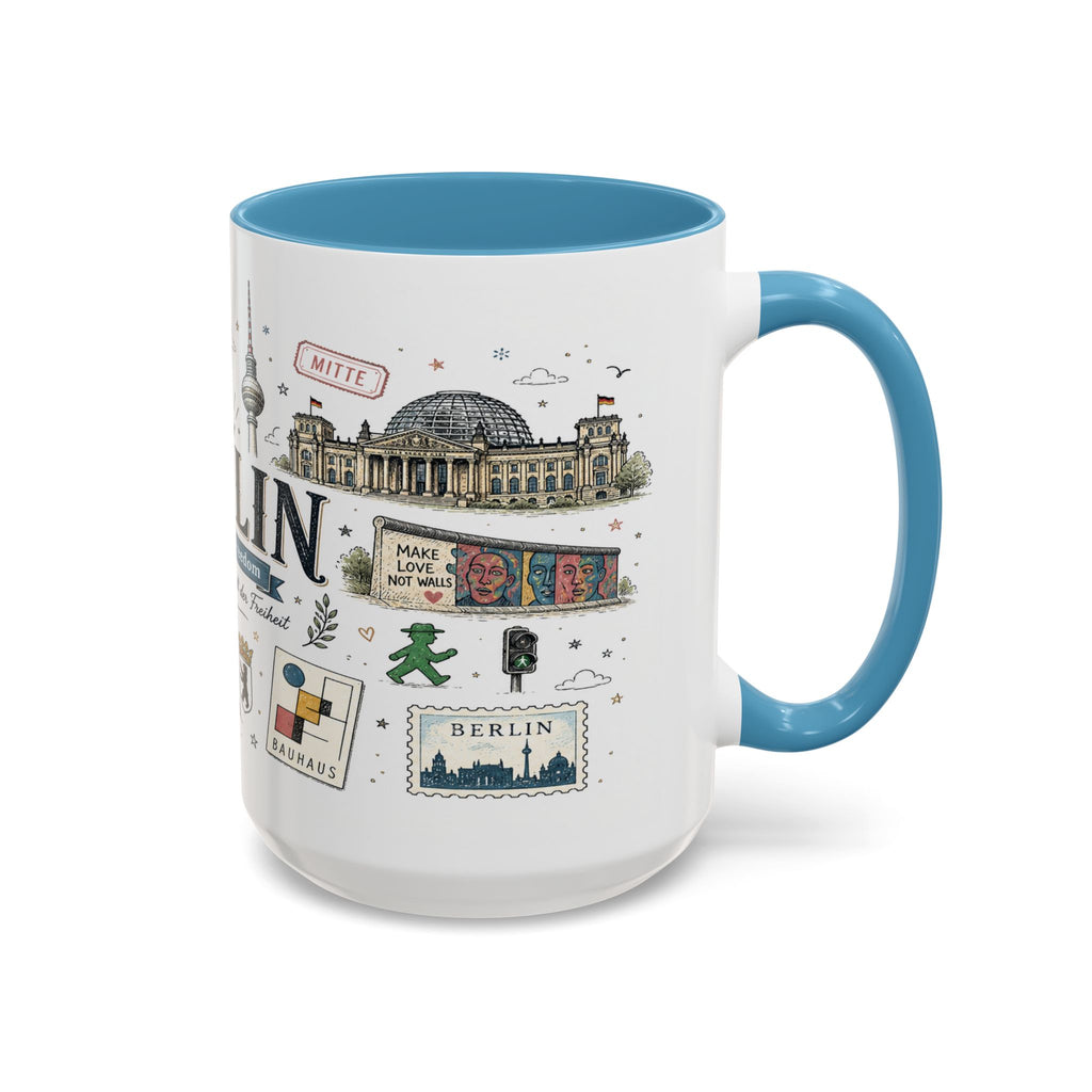 Berlin Coffee Mug | Germany Souvenir Travel Gift | Accent Color Ceramic 11oz 15oz