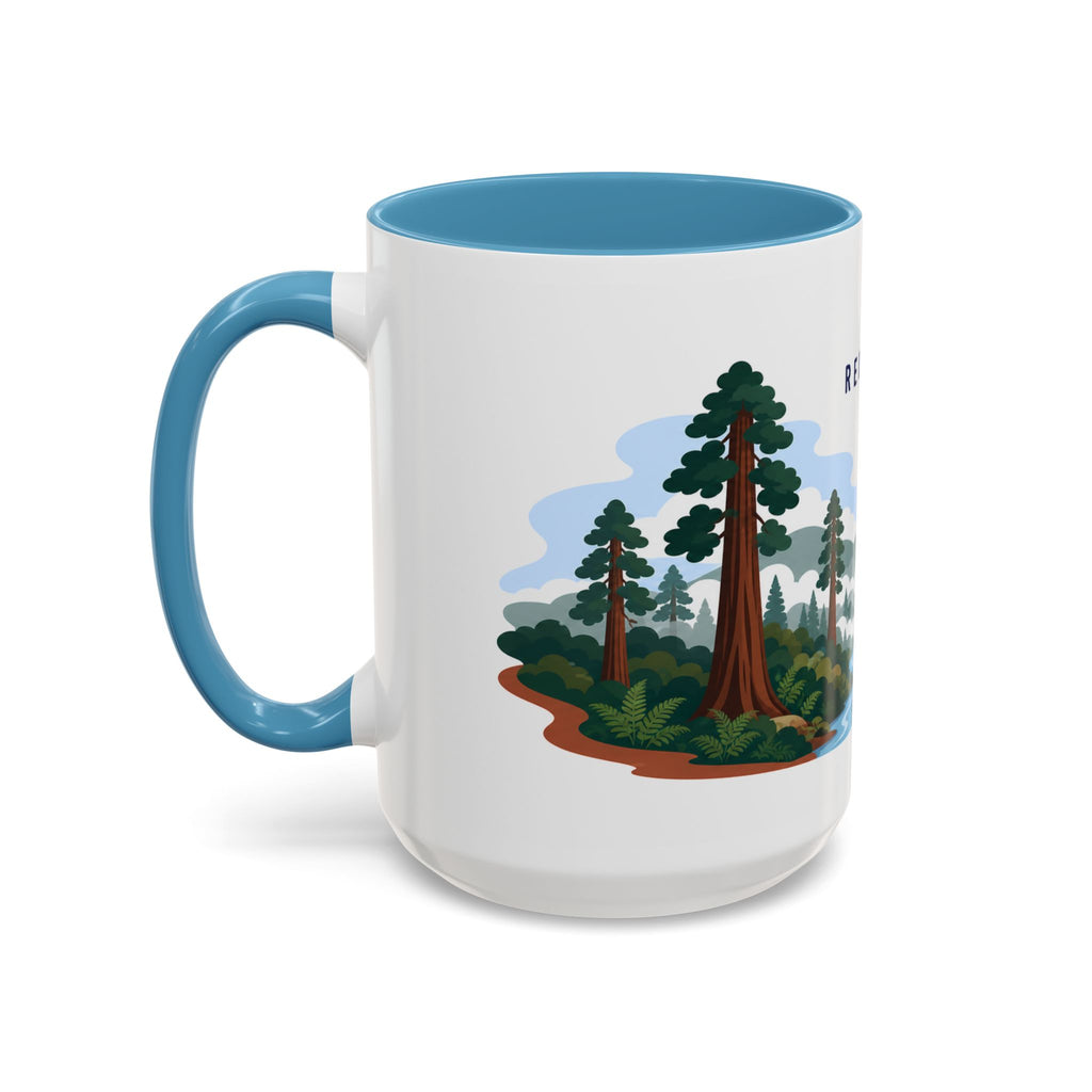 Redwood National Park Coffee Mug | Solid Color Block Park Souvenir | 11oz 15oz Accent Mug