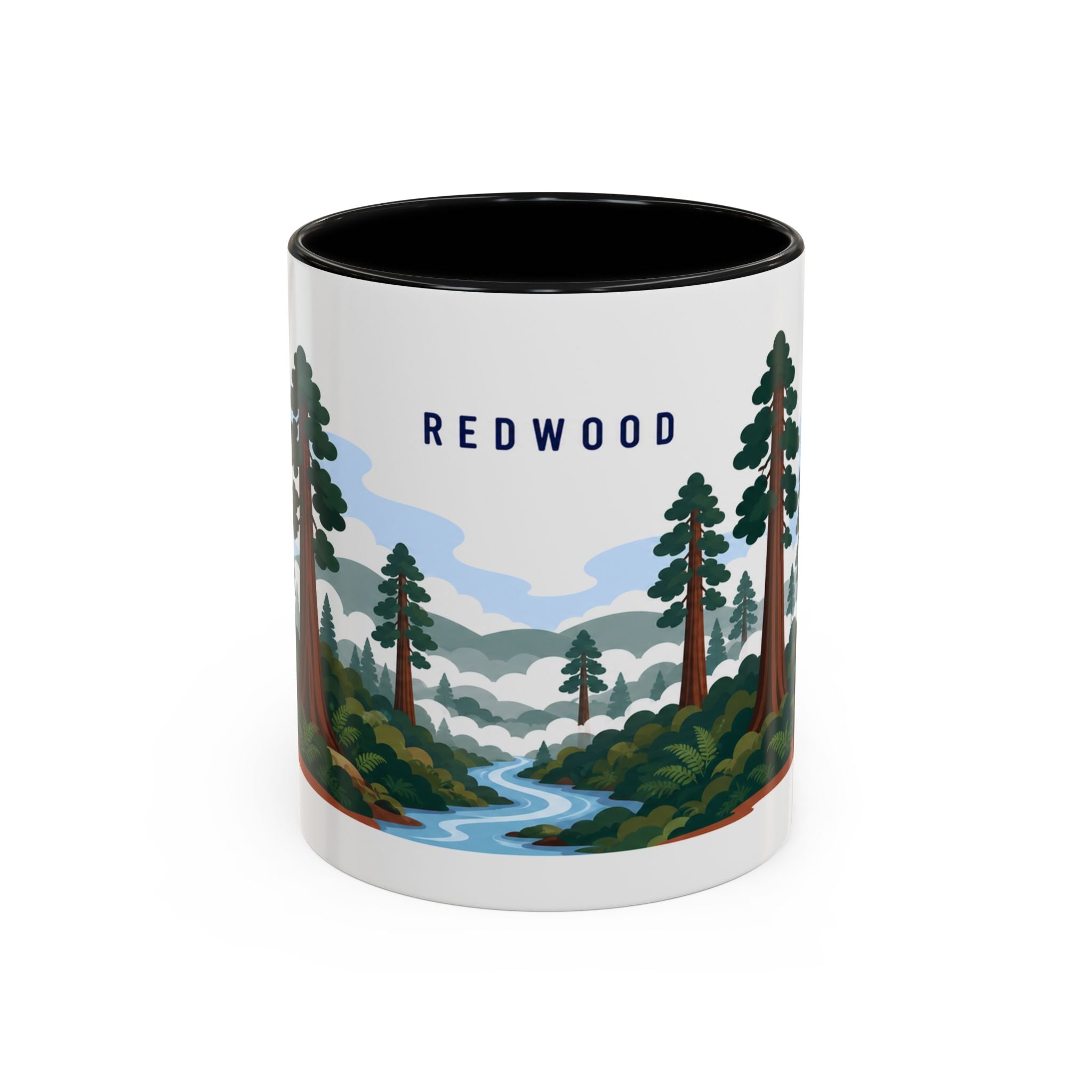 Redwood National Park Coffee Mug | Solid Color Block Park Souvenir | 11oz 15oz Accent Mug