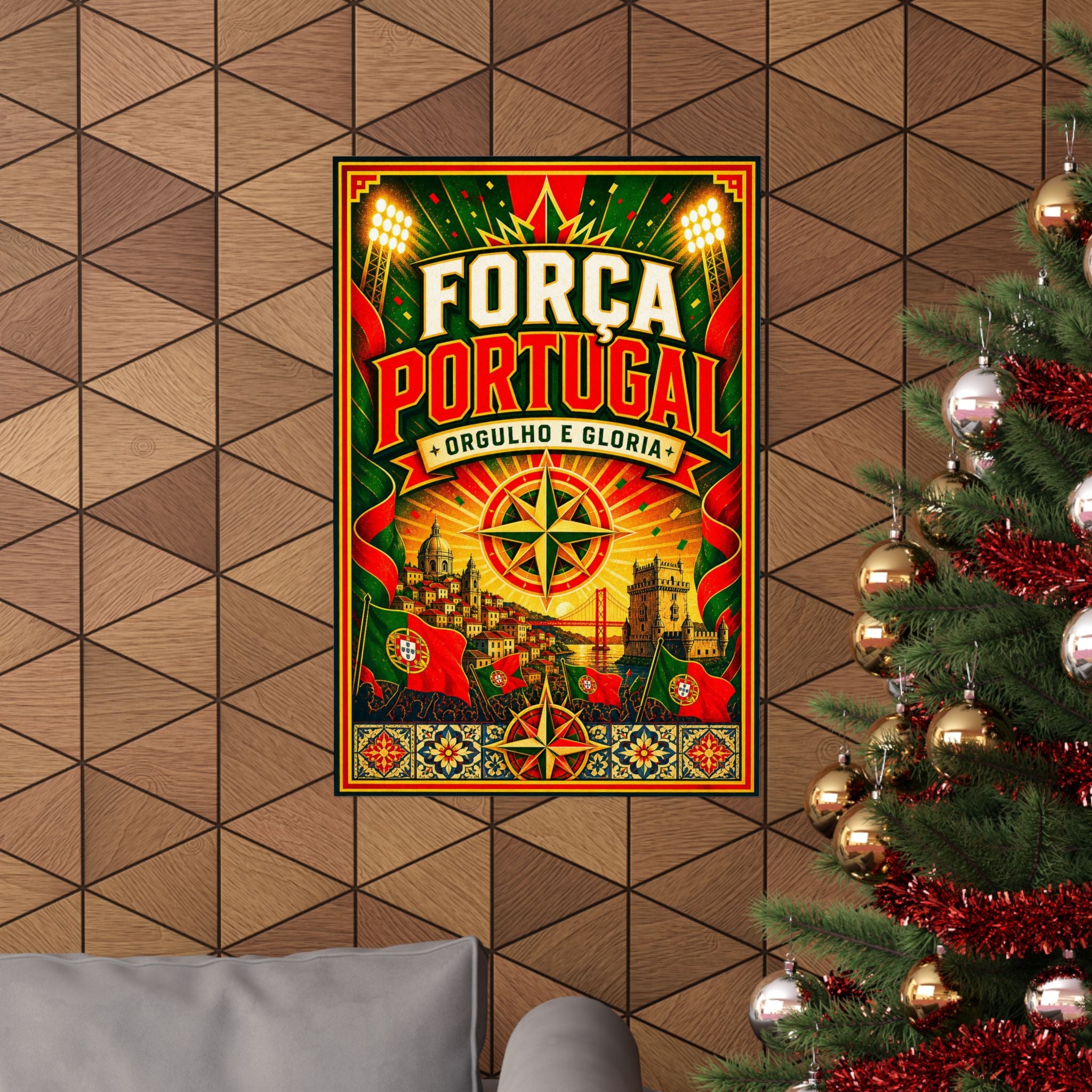 Portugal World Cup Poster | Rally Fan Art Print | 2026 Soccer Wall Decor