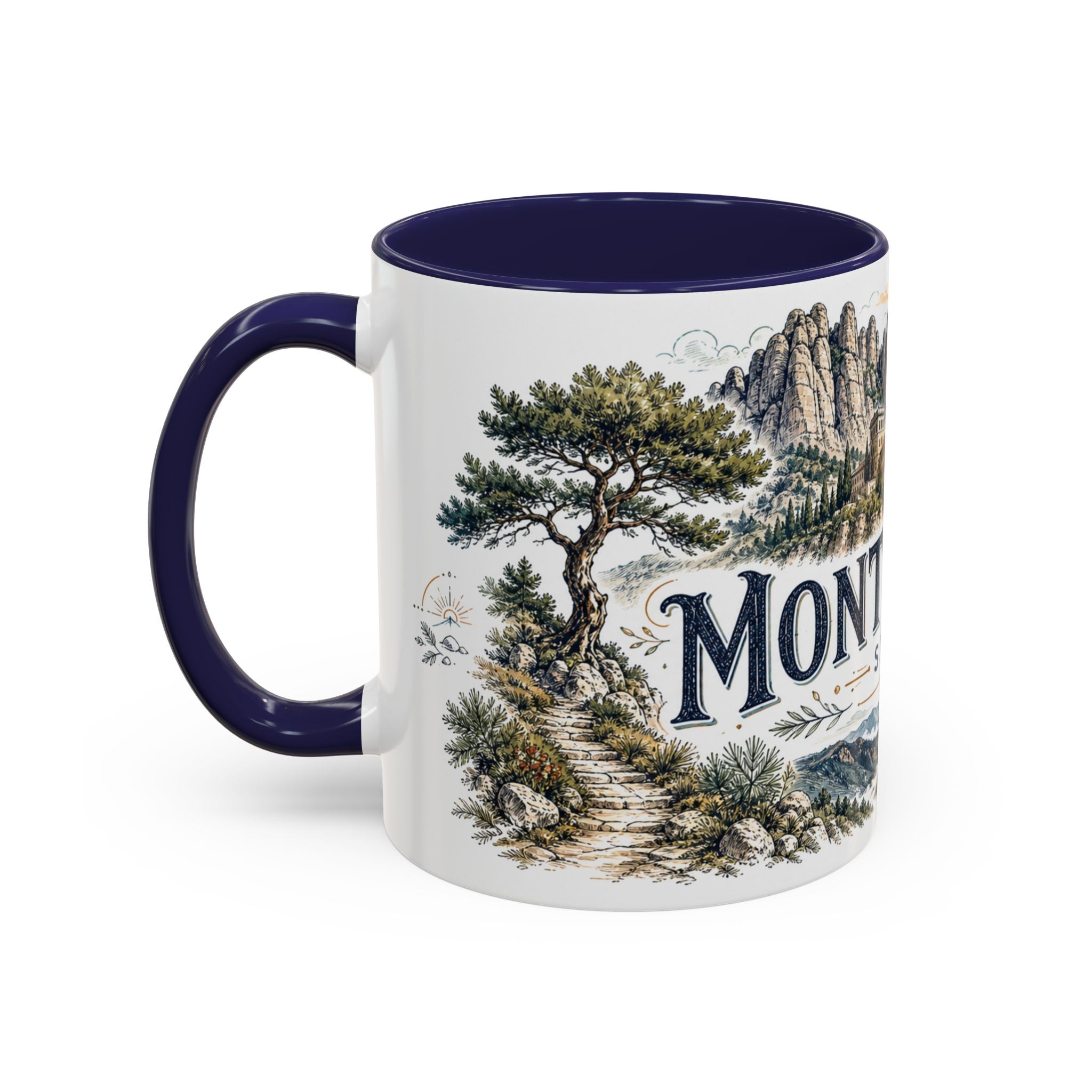 Montserrat Mug, Spain Travel Souvenir, Bucket List Gift, Accent Ceramic Coffee Mug 11oz 15oz