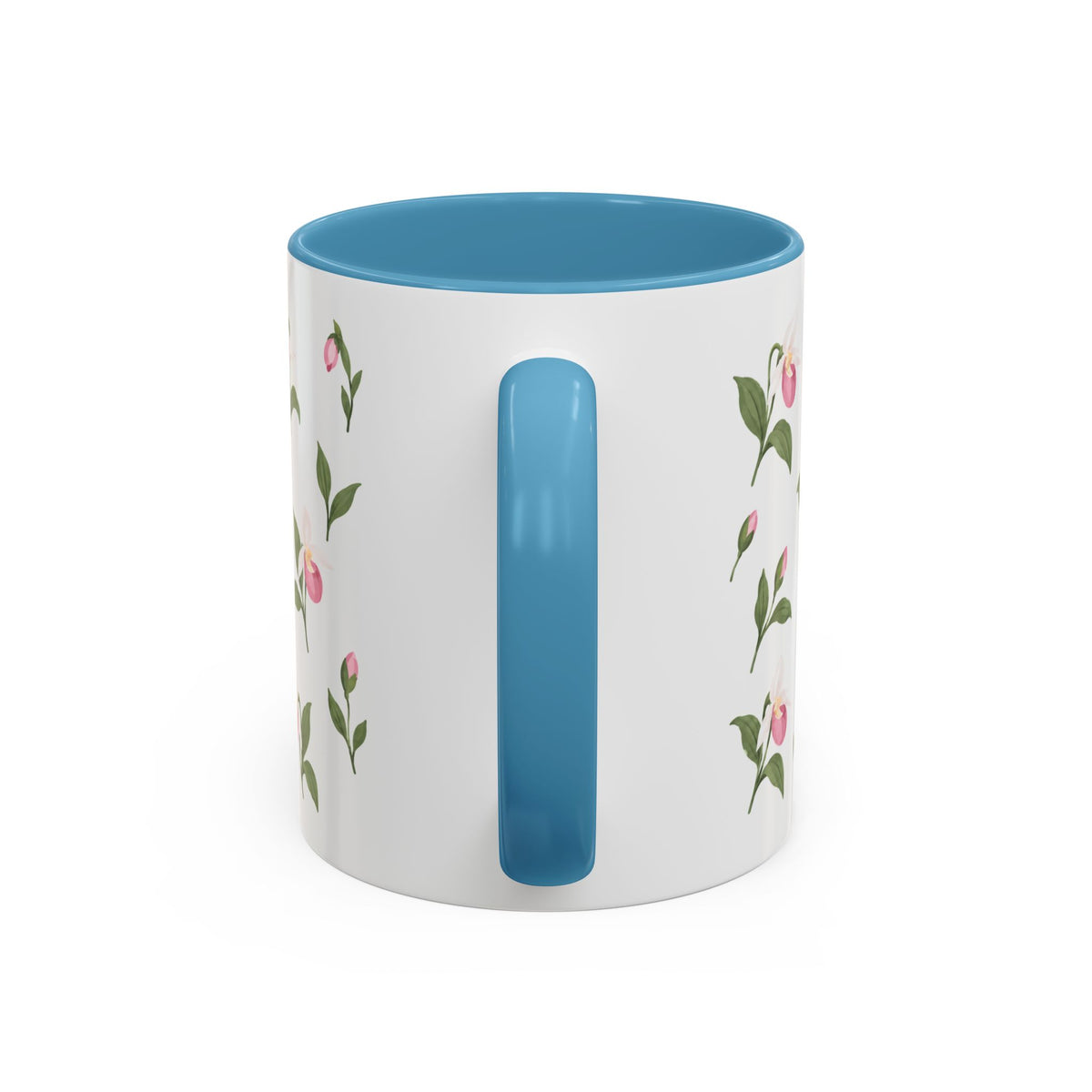 Minnesota Pink and White Lady Slipper Mug, State Flower Floral Coffee Cup, 11oz Botanical Gift