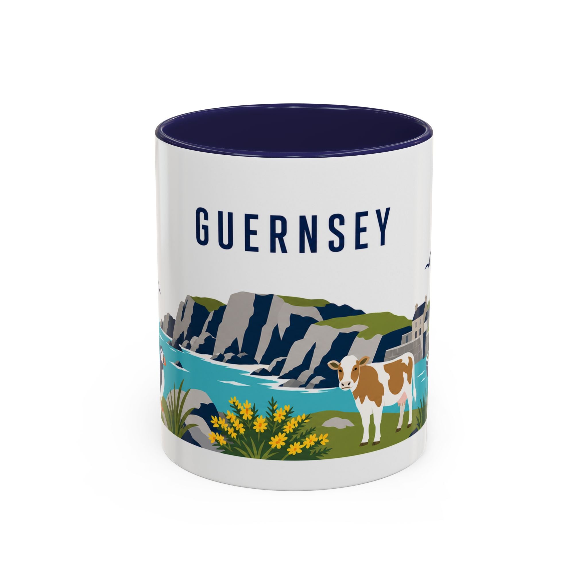 Guernsey Coffee Mug | Travel Souvenir Accent Mug | Country Gift Ceramic Cup 11oz 15oz