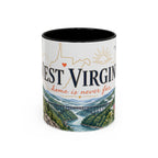West Virginia State Map Mug | Appalachian Bridge, Rhododendron Accent Coffee Cup