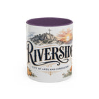 Riverside Coffee Mug | United States Travel Souvenir | Vintage Illustrated City Gift | 11 oz 15 oz Accent Mug