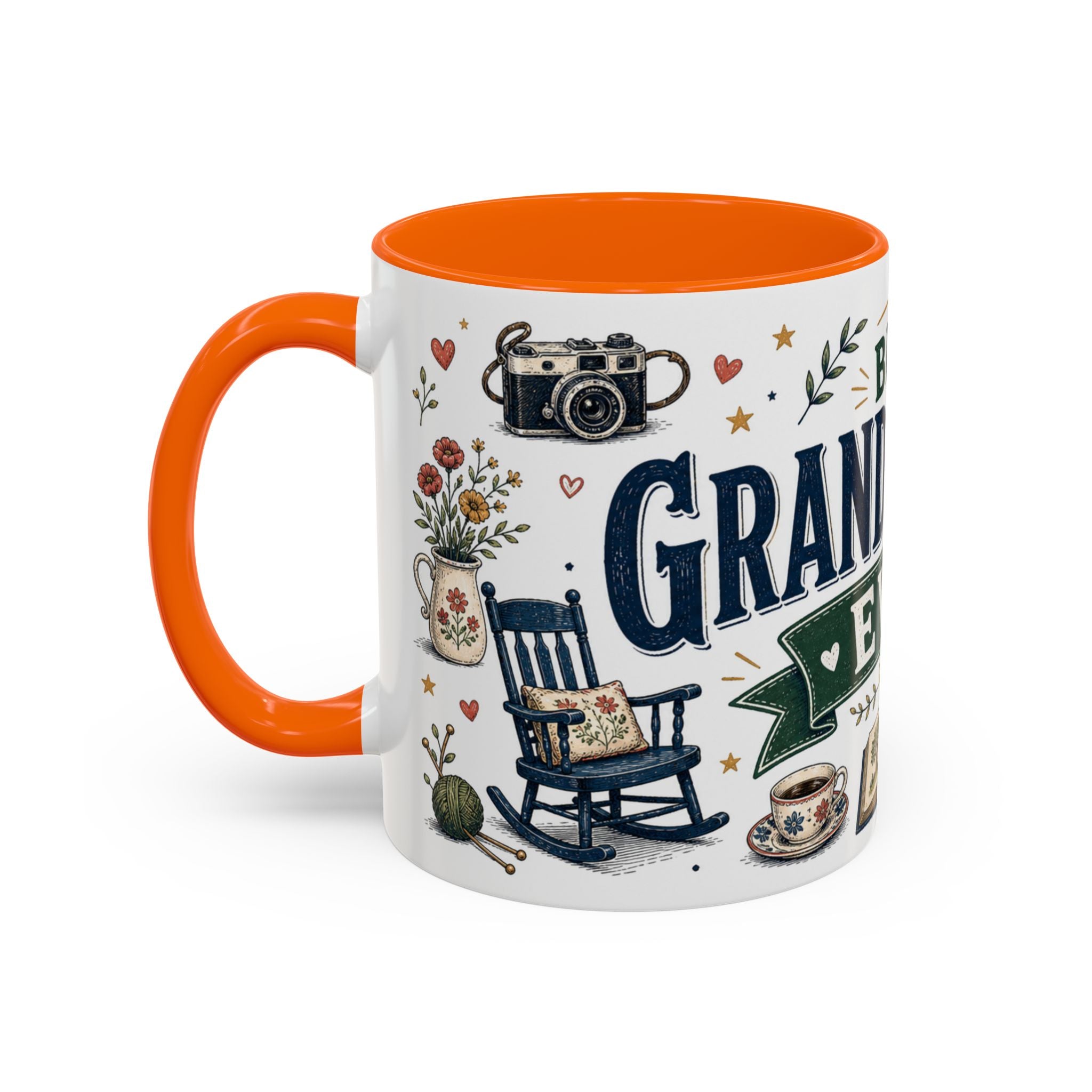 Best Grandparents Ever Coffee Mug | Gift From Grandkids | Accent Color Ceramic 11oz 15oz