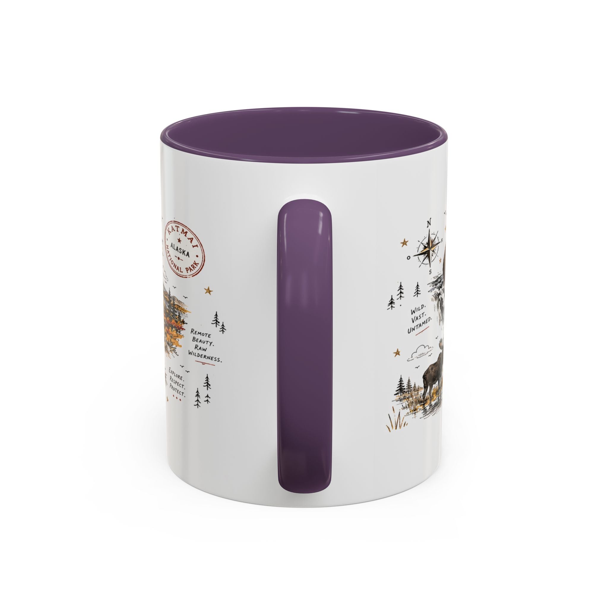 Katmai National Park Coffee Mug | Alaska Bear Watching Wildlife Gift | Accent Color Ceramic 11oz 15oz