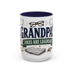 Grandpa's Jokes Are Legendary Coffee Mug | Funny Gift From Grandkids | Accent Ceramic 11oz 15oz