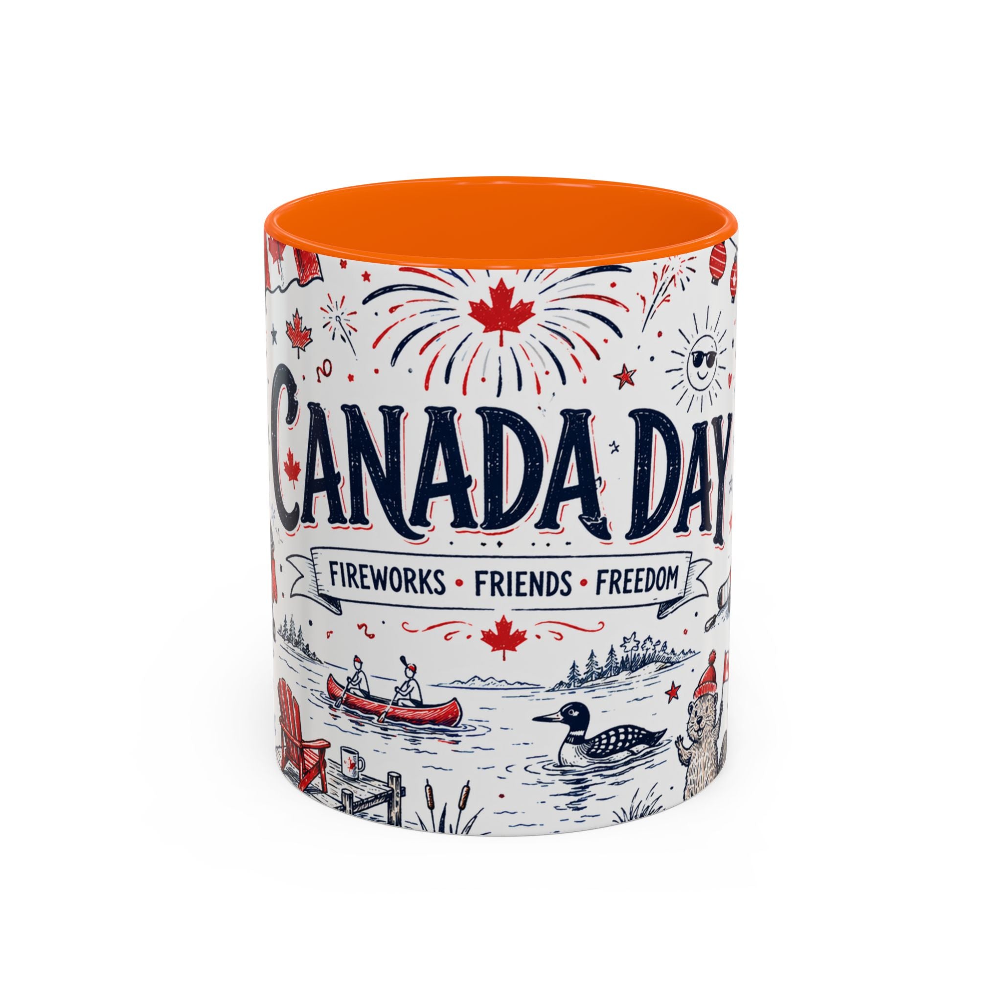 Canada Day Coffee Mug | Canadian Pride Gift | Accent Color Ceramic 11oz 15oz