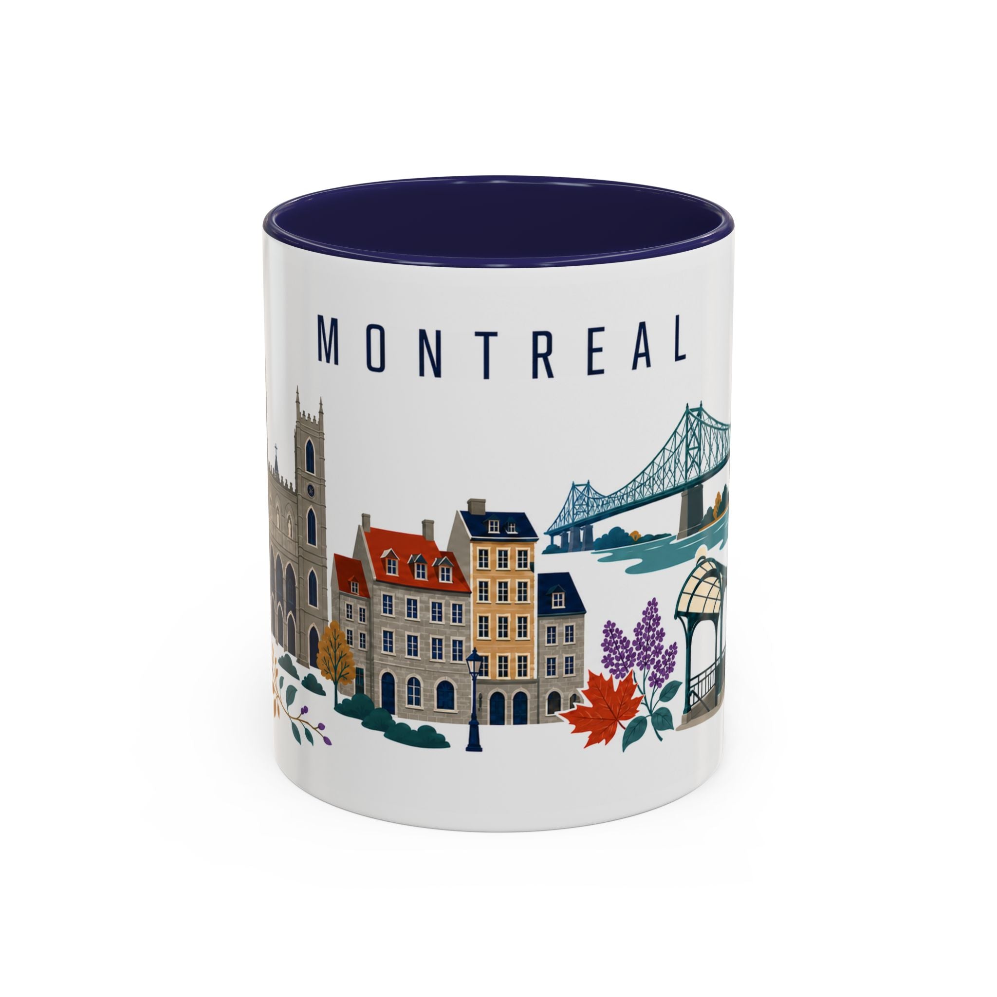Montreal Coffee Mug | Canada Travel Souvenir | Porcelain Decal City Gift | 11oz 15oz Accent Mug