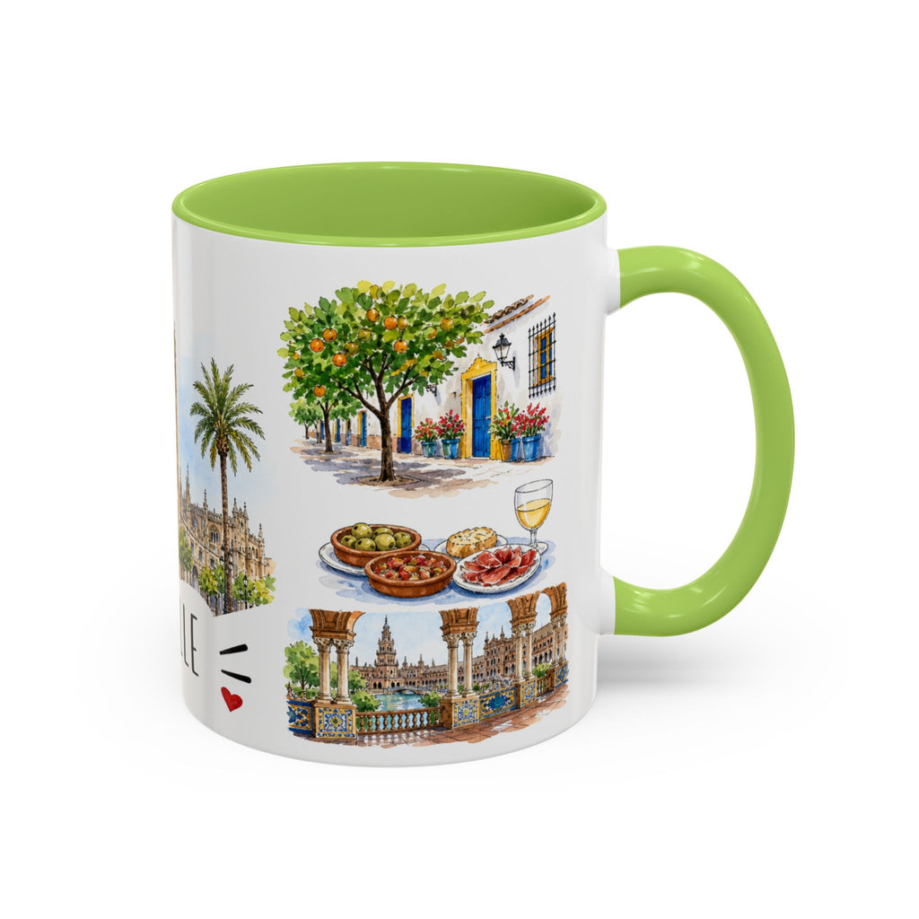 Seville Illustrated Travel Mug | City Souvenir Accent Coffee Mug | 11oz 15oz Ceramic Cup