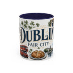 Dublin Coffee Mug | Ireland Travel Souvenir | Vintage Illustrated City Gift | 11 oz 15 oz Accent Mug