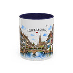 Strasbourg Illustrated Travel Mug | France Souvenir Accent Coffee Mug | 11oz 15oz Ceramic Cup