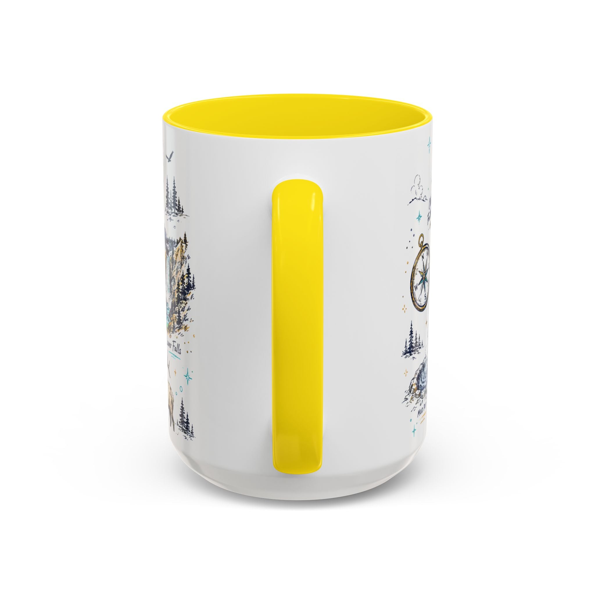 Yellowstone National Park Coffee Mug | Hiking Camping Nature Gift | Accent Color Ceramic 11oz 15oz