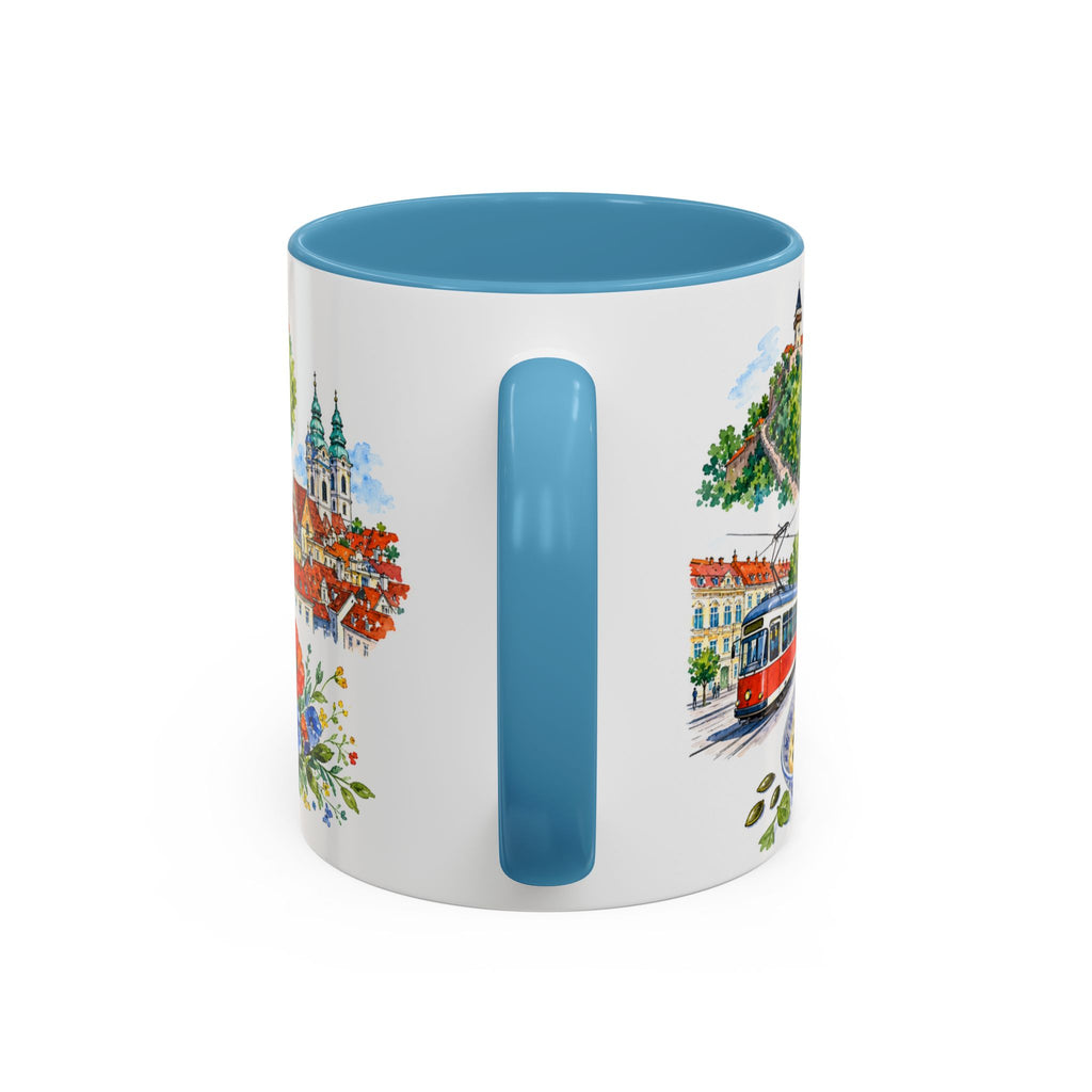 Graz Illustrated Travel Mug | City Souvenir Accent Coffee Mug | 11oz 15oz Ceramic Cup