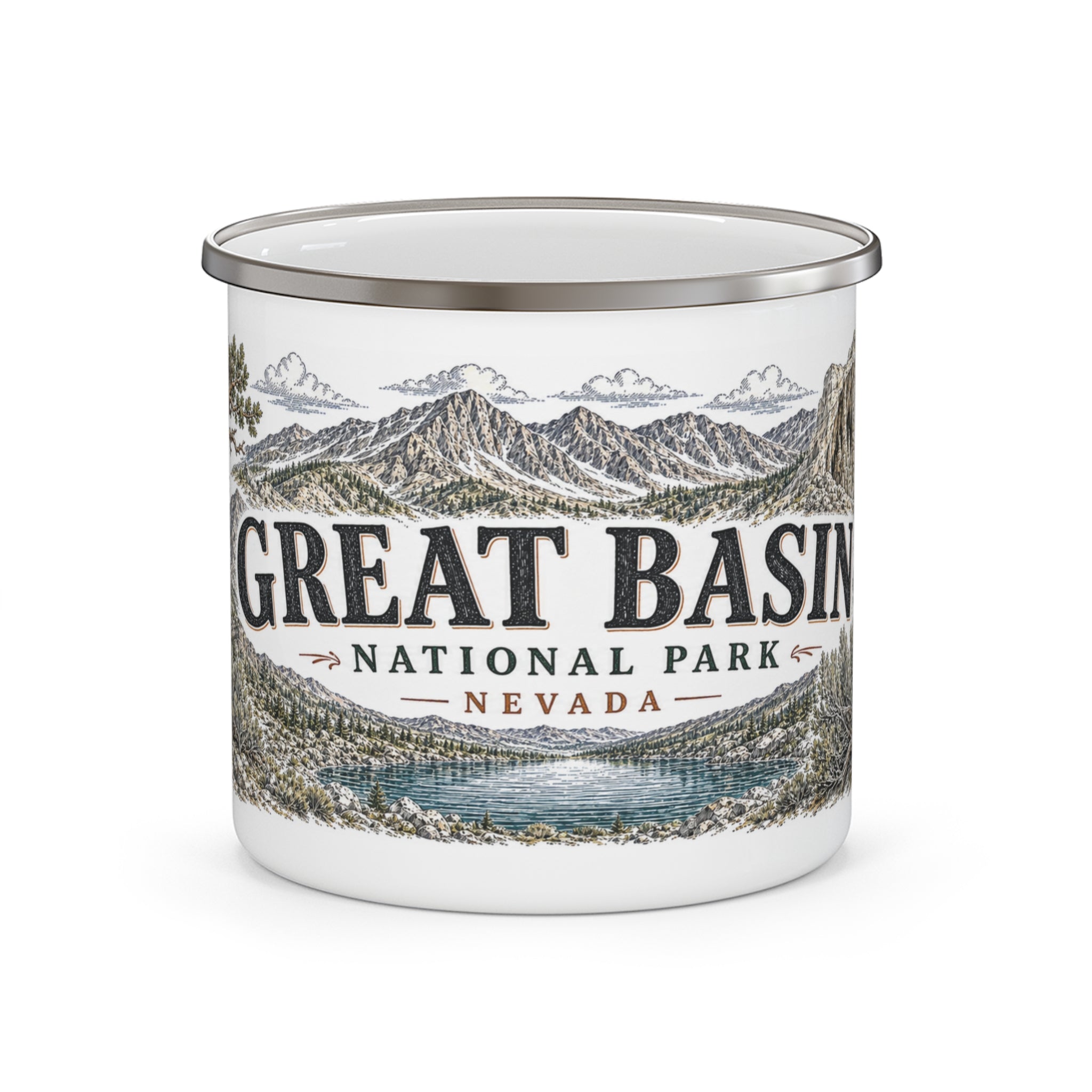 Great Basin National Park Vintage Enamel Camping Mug | 12oz National Park Hiking Gift